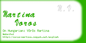 martina voros business card