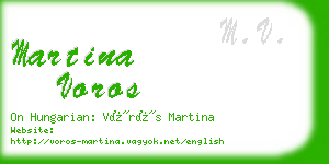 martina voros business card